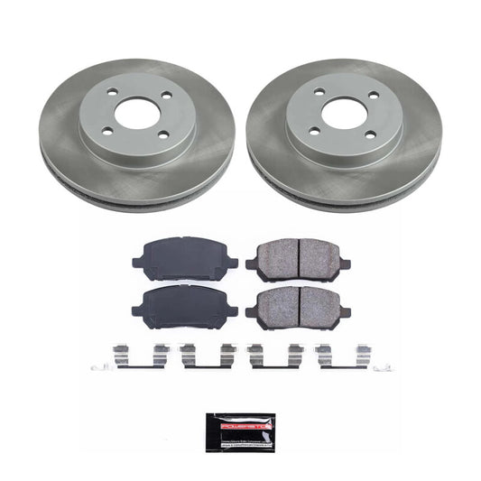PowerStop semi-coated front rotor kit for Saturn Ion 2003-2007, performance brake rotor set with clean, precise finish.