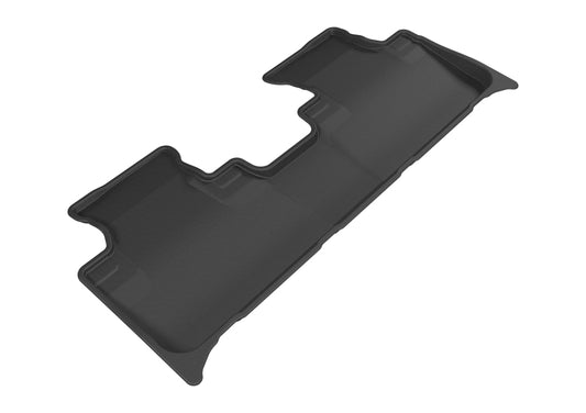 Black 3D MAXpider rubber floor mats for second row of Lexus RX (2016-2020 and Hybrid), designed to protect vehicle flooring.