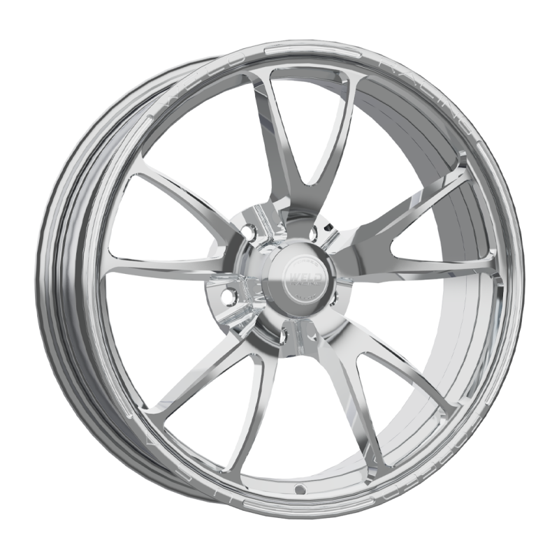 Weld Full Throttle Frontrunner 18x6 forged wheel with polished finish, 5x120 bolt pattern, 2.7 inch backspacing, non-BL design.