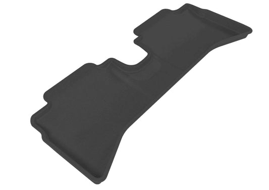 Black 3D MAXpider rubber floor mats for the 2nd row of 2012-2019 Toyota Prius C, durable and custom-fit car interior accessory.