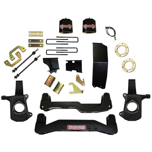 Skyjacker 6-inch KT lift kit for 2014-2018 GM1500 SUVs, featuring steel construction and off-road suspension components.