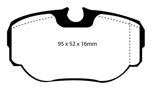 EBC Ultimax2 rear brake pads for Land Rover Discovery Series 2 4.0, OE type, showing new brake pads with metal backing plates.