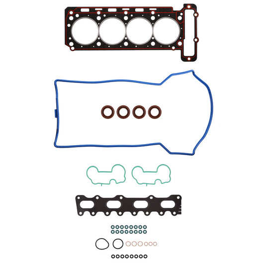 Fel-Pro Mercedes-Benz C230 HS 26349 PT PermaTorque engine cylinder head gasket set laid out on a white background.