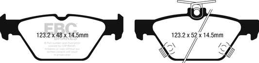 EBC Greenstuff 2000 Series sport rear brake pads for Subaru Outback and Legacy 2015-2017, performance brake components