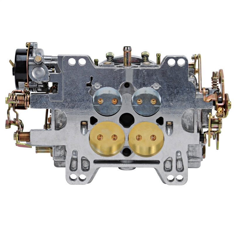Edelbrock Thunder Series 4-barrel carburetor with electric choke, satin finish, 800 CFM capacity, for high-performance engines.