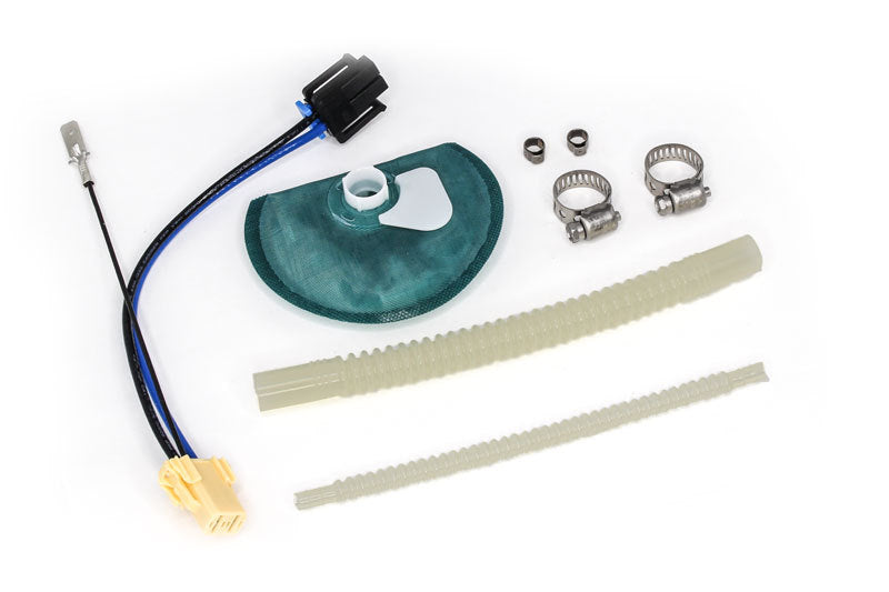 DeatschWerks 415LPH DW400 in-tank fuel pump with install kit for 2011-2014 Ford Mustang V6 and GT models.