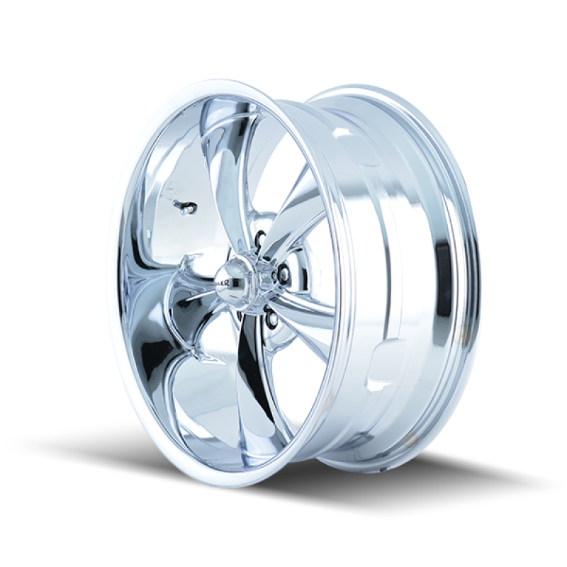 Ridler 695 chrome cast wheel, 20x8.5 inches, 5x120.65 bolt pattern, 0mm offset, 83.82mm hub, automotive wheel