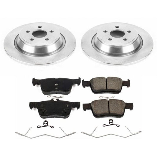 PowerStop OE rear brake kit for 2017-2018 Lincoln Continental, includes brake pads and rotors for reliable stopping power.