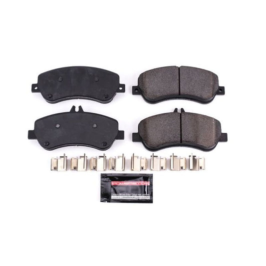 PowerStop Z23 Evolution Sport brake pads with hardware for Mercedes-Benz GLK250, front performance brake pads, black and metal components