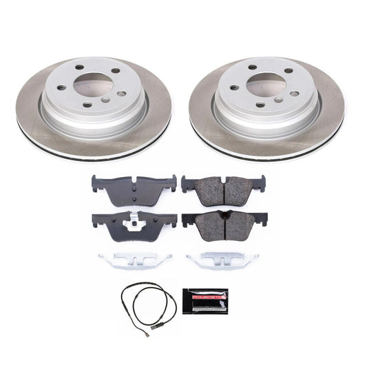 PowerStop rear semi-coated rotor kit for BMW 430i xDrive Gran Coupe, performance brake kit with blank rotors.