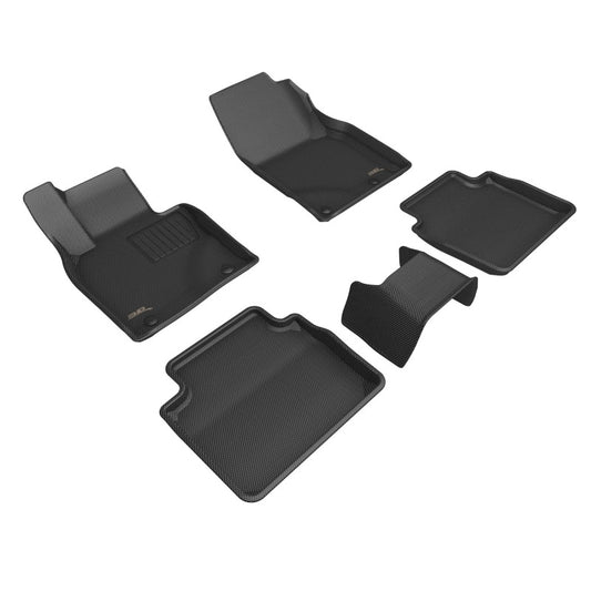 Black 3D MAXpider Mazda CX-50 Kagu rubber floor mat with textured surface for 2023+ model, custom-fit and durable interior protection.