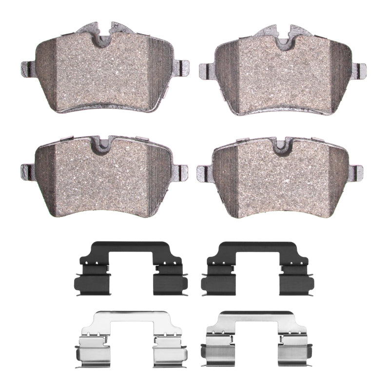 R1 Concepts OE brake pads and hardware kit for Mini Cooper Paceman R1 11-16, front semi-metallic brake pad set with hardware