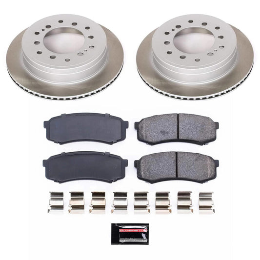 PowerStop rear semi-coated rotor kit for 2010-2014 Toyota FJ Cruiser, performance brake kit with brake rotors and components