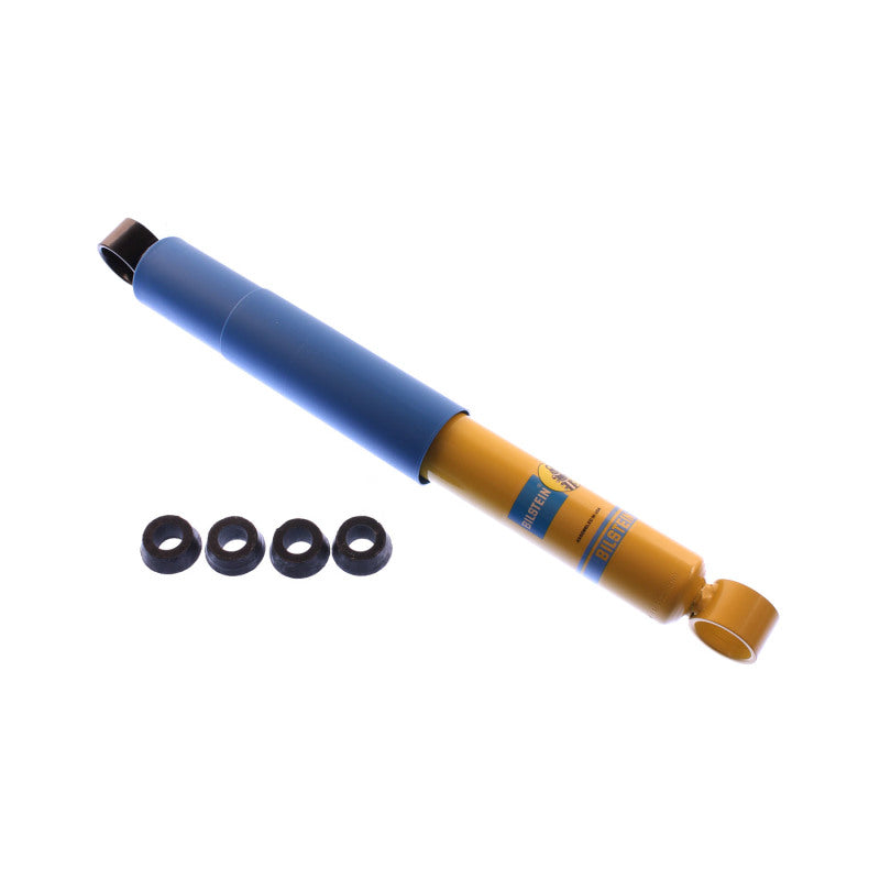 Bilstein B6 rear left 46mm monotube shock absorber for 1995 Toyota Tacoma SR5, showing the black shock with mounting components.