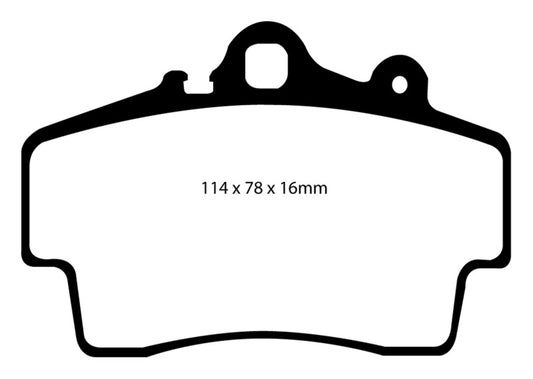EBC 97-99 Porsche Boxster front red brake pads and cast iron rotors, performance brake pads for enhanced stopping power