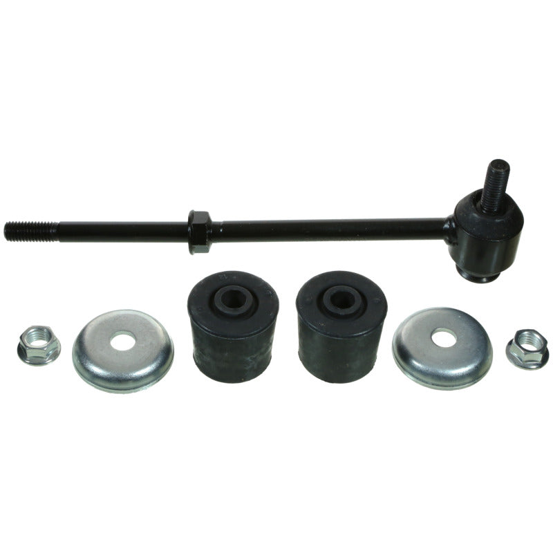 Moog rear sway bar endlink for Buick LaCrosse 2010-2016, close-up view showing metal construction and mounting points
