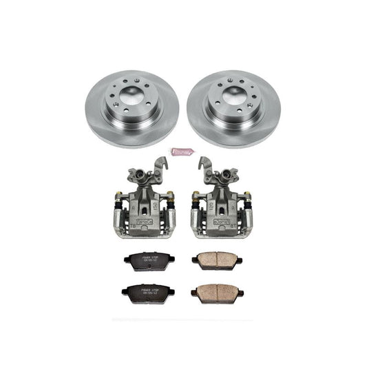PowerStop Ford Fusion rear Autospecialty OE brake kit with calipers, including brake rotors and hardware for enhanced stopping power.