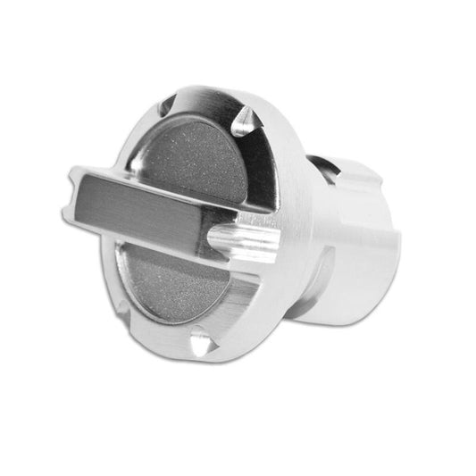 DV8 Offroad Jeep JK twist-on billet oil cap for 2012-14 models, durable engine hardware with polished metallic finish