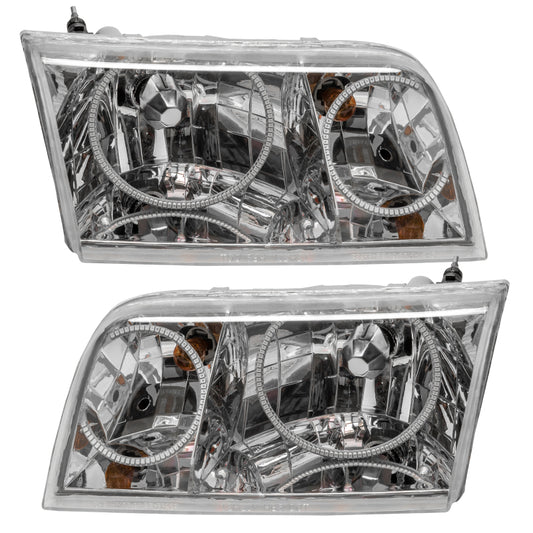 Oracle Ford Crown Victoria SMD halogen headlights with chrome finish, white lighting, designed for vehicle illumination and style.
