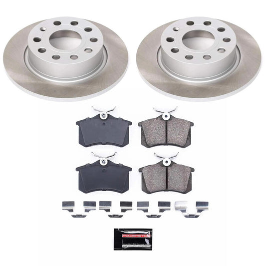 PowerStop rear semi-coated brake rotor kit for 2012-2018 Volkswagen Jetta, performance blank brake rotors for enhanced stopping power.