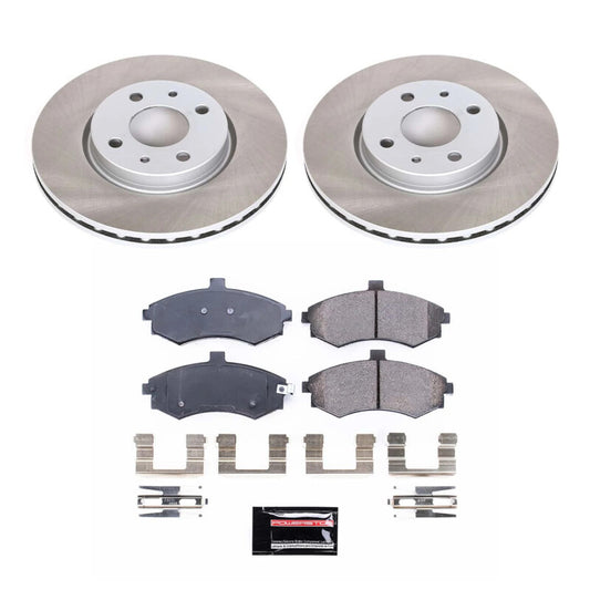 PowerStop performance semi-coated front brake rotor kit for 1996 Subaru Legacy, featuring high-quality brake components.