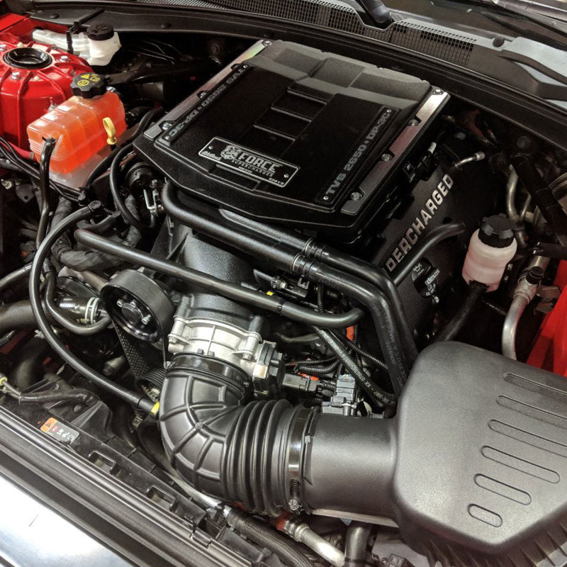Edelbrock Supercharger Stage 1 Street Kit installed on a 2016-2018 Chevrolet Camaro 6.2L LT1 manual engine, without tuner.