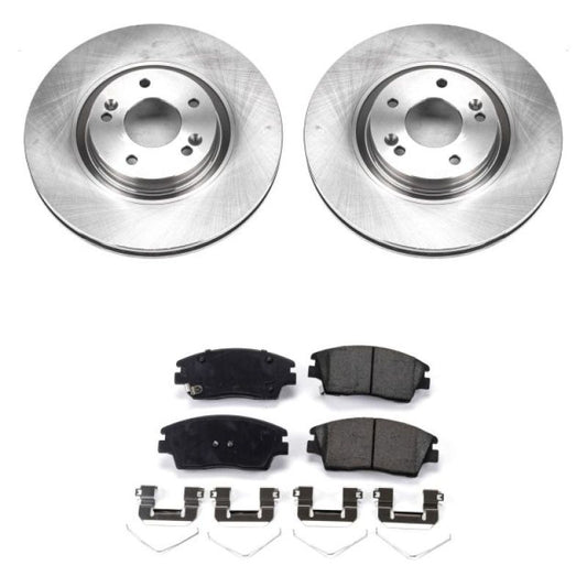 PowerStop OE front brake kit for 2015-2017 Hyundai Tucson, includes brake rotors and pads, automotive repair parts