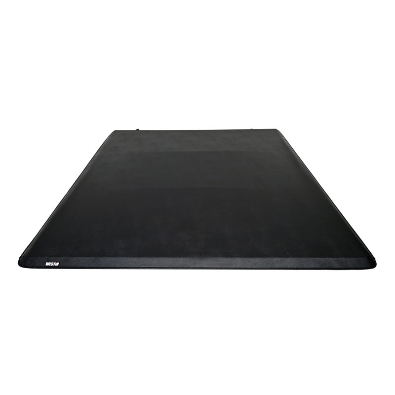 Westin 2024 Toyota Tacoma 6ft bed soft roll tonneau cover in black, designed for secure, easy roll-up bed protection