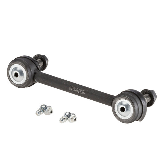 Moog Ford Five Hundred rear sway bar endlink kit installed on vehicle, showing metal components and bushings for suspension stability