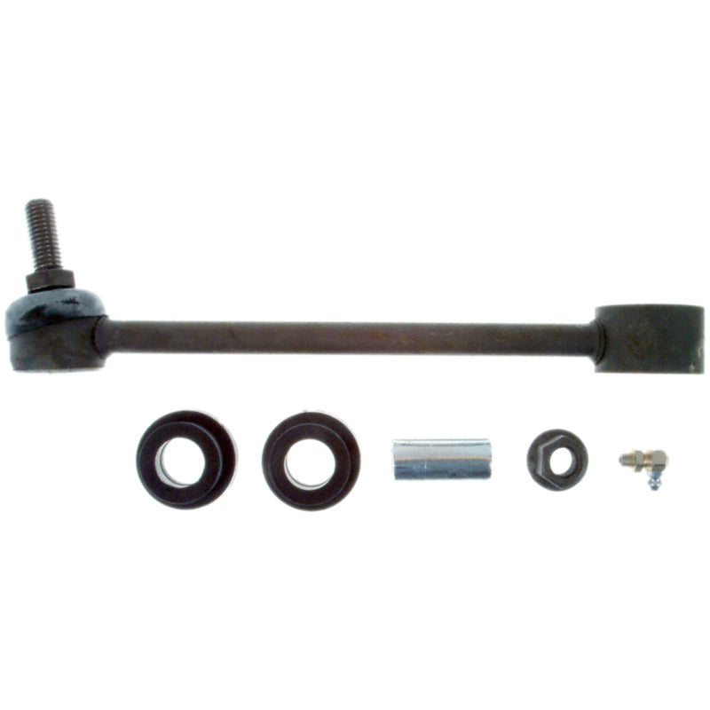 Moog 2018 Jeep Wrangler JK rear sway bar link kit showing metal endlink components on a vehicle suspension system.