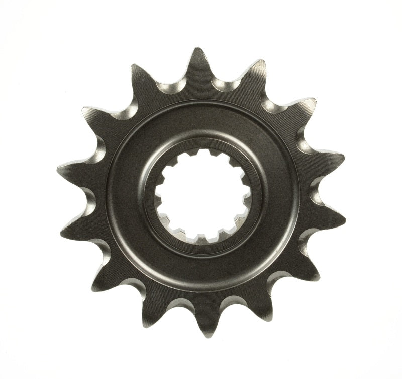 Renthal front grooved sprocket for Honda CRF 150R/RB 2007-2009, 420-14P teeth, motorcycle sprocket with grooved design.