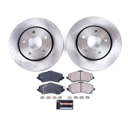 PowerStop OE front brake kit for Chrysler Town & Country, includes brake rotors and pads, suitable for 2008-2016 models.