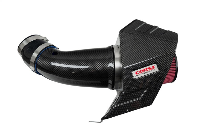 CORSA Performance Corsa 20-25 Dodge Durango SRT Hellcat carbon fiber cold air intake with DryTech 3D no-oil filter installed.