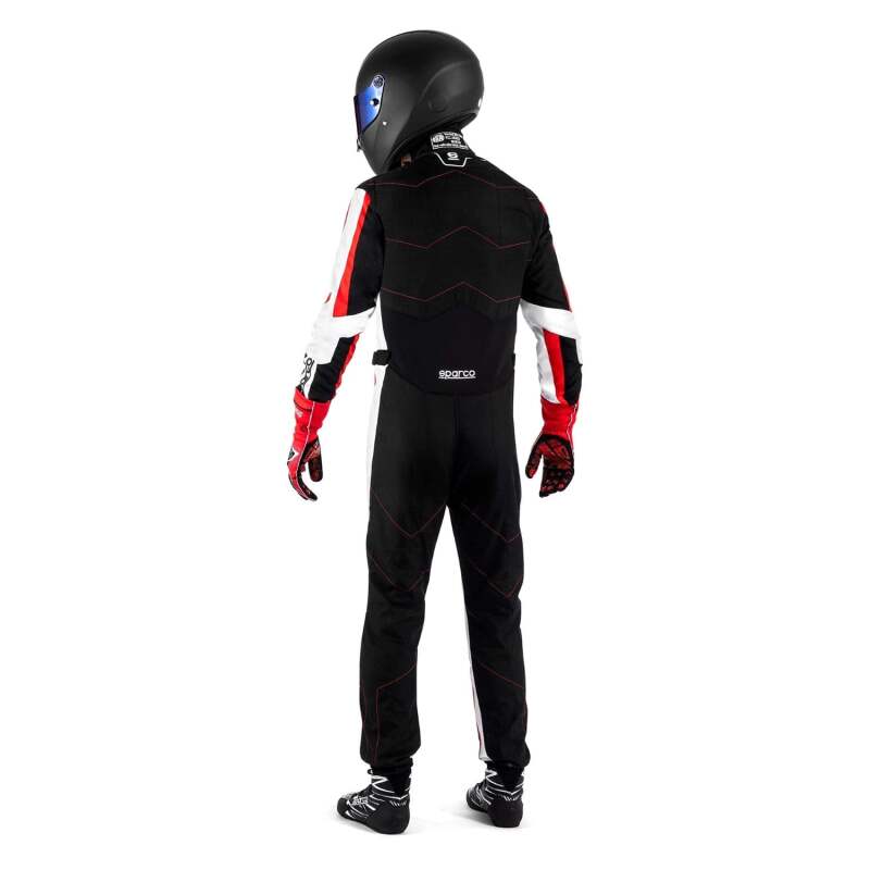 Sparco Kerb ADV BLK/RED racing suit in small size, black and red with racing suit design and branding visible.