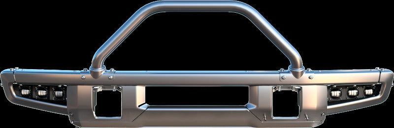 ORACLE Lighting Ford Bronco triple LED fog light kit installed on steel bumper, white LED fog lights for 2021-2022 Ford Bronco.