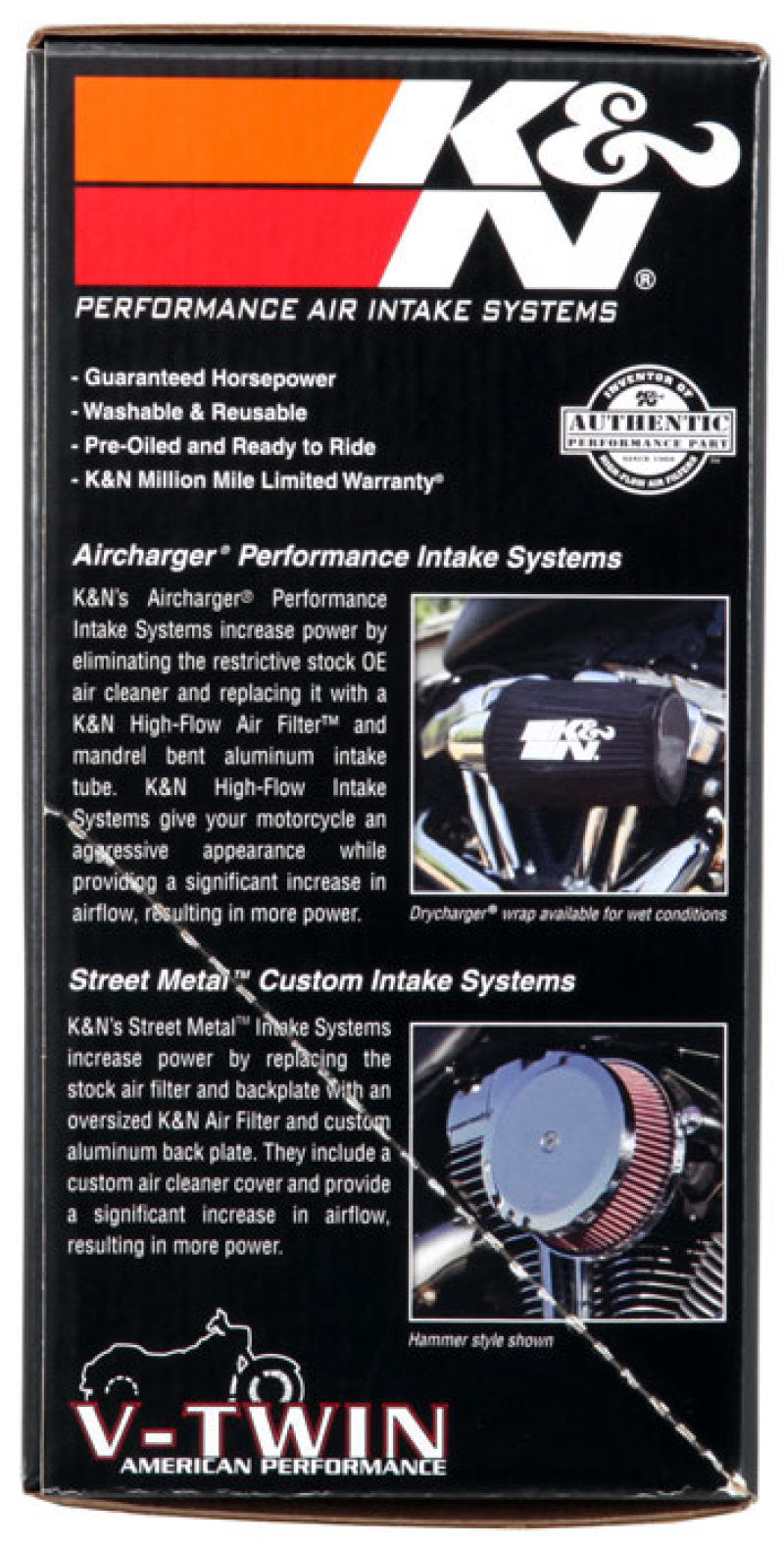 K&N 01-14 Harley-Davidson Softail/DYNA FL Performance Intake Kit