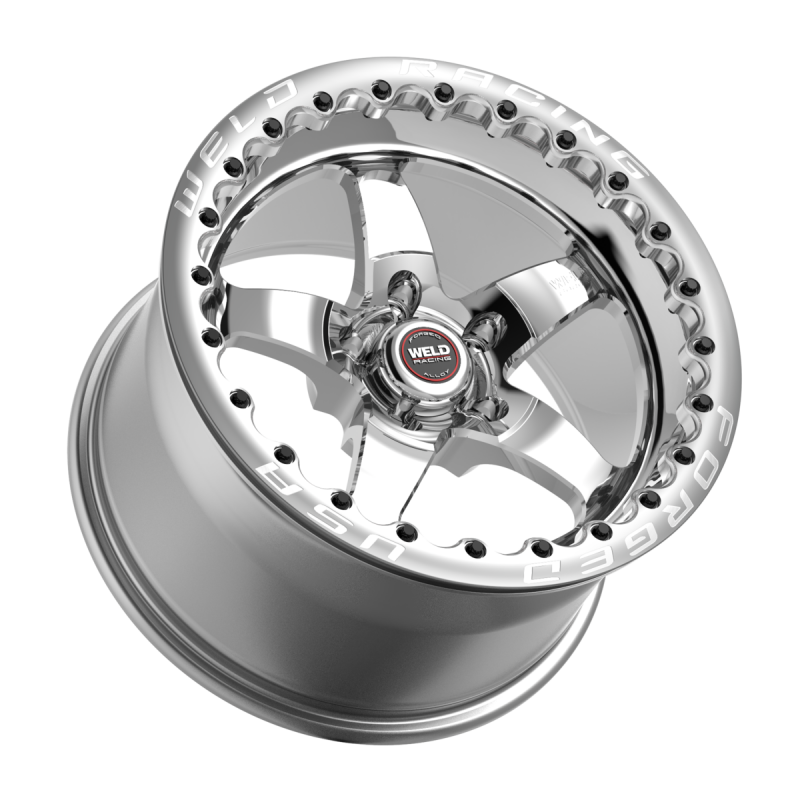 Weld S71 Beadlock forged wheel 15x9 inches, 5x114.3 bolt pattern, polished center and shell, off-road vehicle wheel.