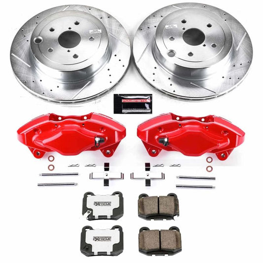 PowerStop Z26 Street Warrior rear brake kit with calipers for Subaru Impreza 2008-2014, performance brake upgrade.