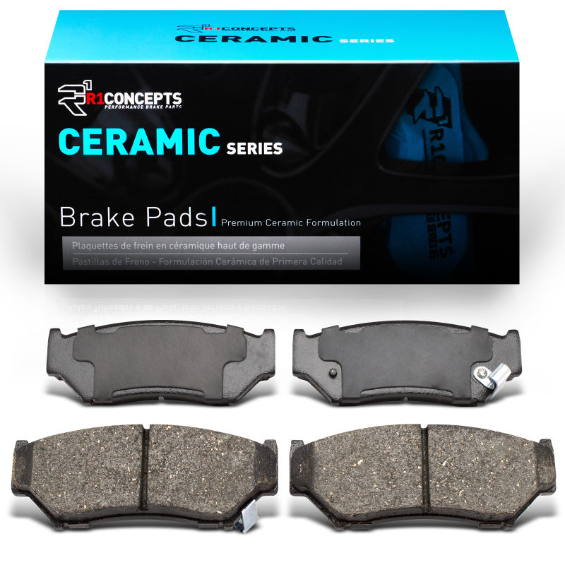 Front R1 Ceramic Brake Pads for Chevrolet Tracker 1991-2004 by R1 Concepts, OE quality brake pad set.