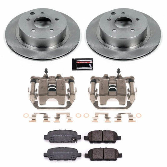 PowerStop rear brake kit with calipers for Nissan Leaf 2011-2019, OE-style brake replacement for reliable stopping power.
