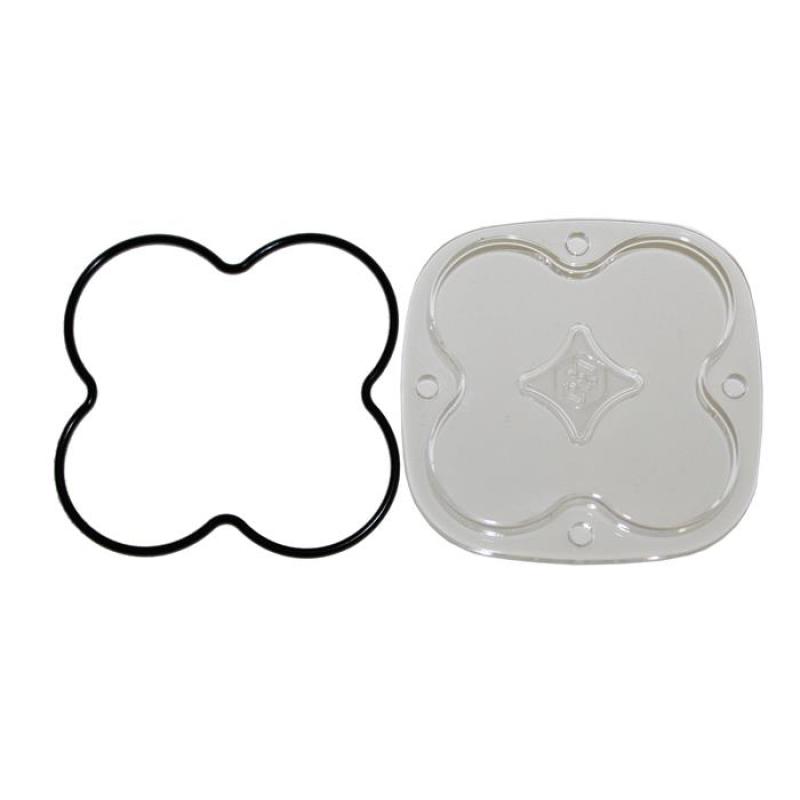 Baja Designs Squadron Pro Sport Spot lens kit for light bars and cubes, showing clear replacement lenses and mounting hardware.