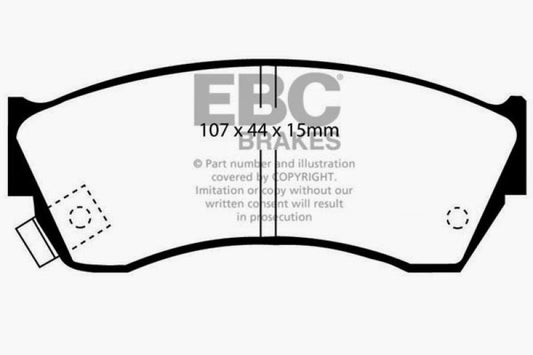 EBC Ultimax2 front brake pads for Chevrolet Metro 1.3, OE type, showing the brake pad with metal backing and friction material.