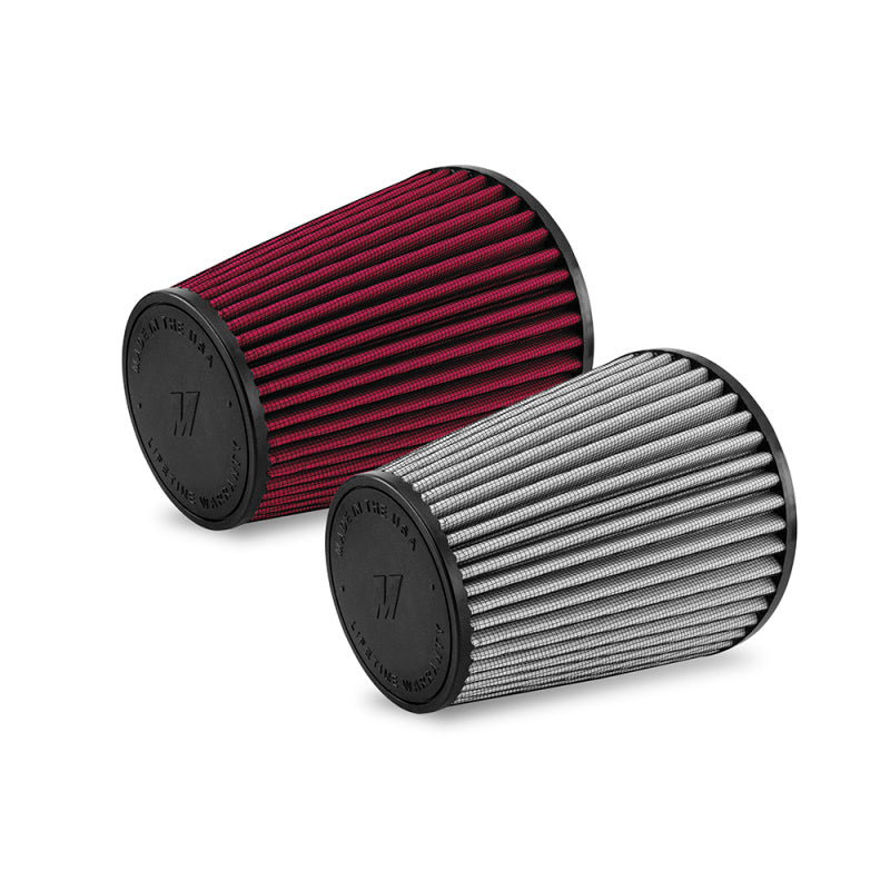 Mishimoto 2019+ Ford Ranger 2.3L EcoBoost cold air intake with dry filter installed, showing the intake tube and filter in the engine bay.