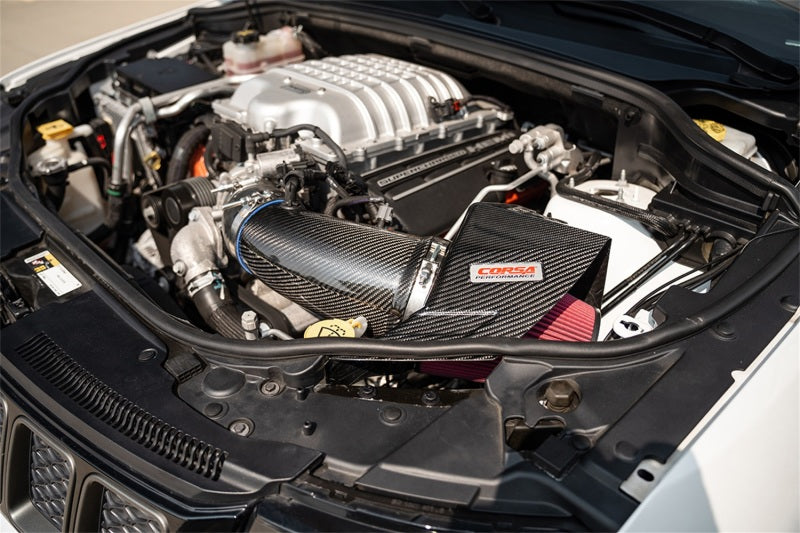 CORSA Performance Corsa 20-25 Dodge Durango SRT Hellcat carbon fiber cold air intake with DryTech 3D no oil filter installed