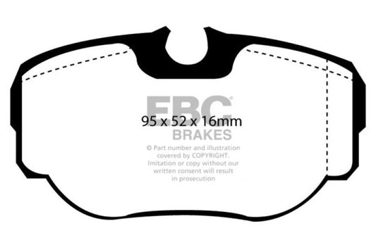 EBC Ultimax2 rear brake pads for Land Rover Discovery Series 2 4.0, OE quality brake pads with metal backing and friction material