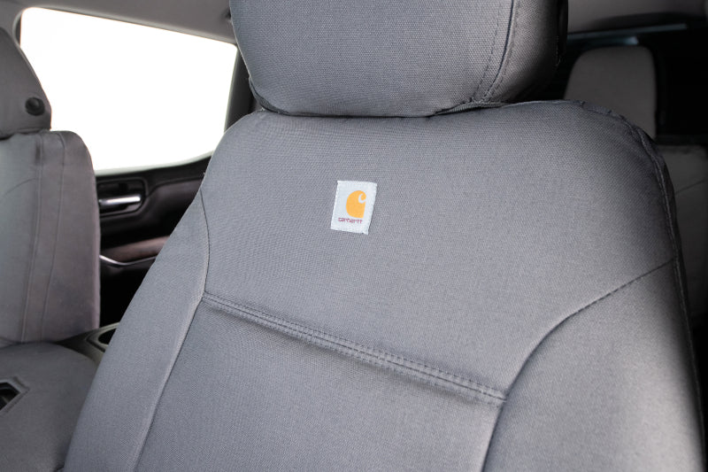 Covercraft Carhartt PrecisionFit second row seat covers for Toyota Corolla 2023-2026, custom-fitted durable fabric seat protection