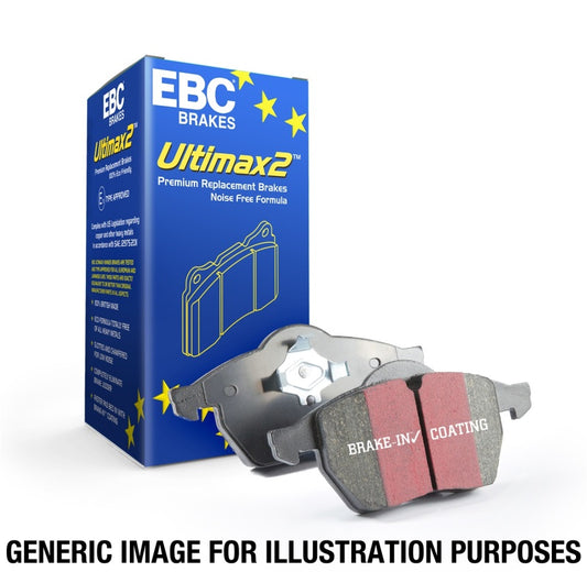 EBC 14+ BMW i3 electric front brake pads, OE quality, showing the brake pad set with metal backing and friction material.