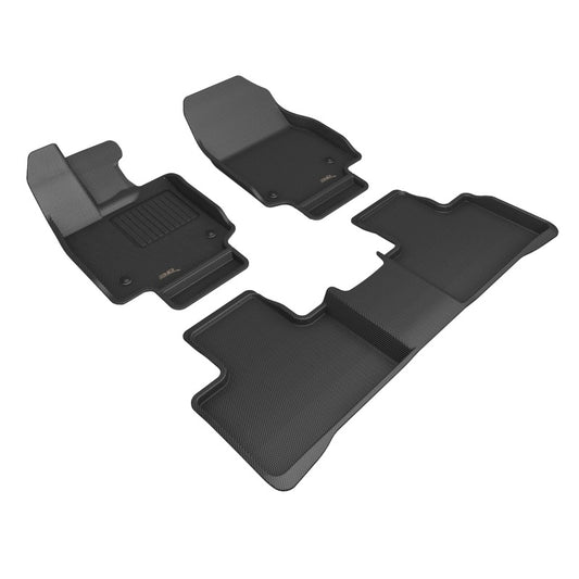 Black rubber floor mats for Lexus RX 2023-2024 by 3D MAXpider, featuring textured surface and custom fit for interior protection.