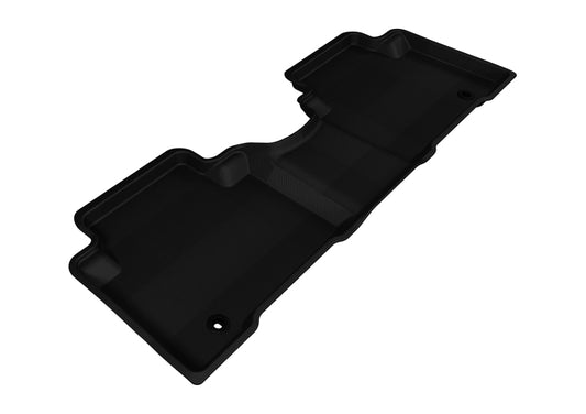 Black 3D MAXpider 2013-2018 Hyundai Santa Fe Sport Kagu 2nd row rubber floor mats, durable and custom-fit for vehicle protection.
