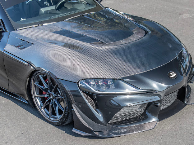 2020-UP TOYOTA SUPRA A91 | CARBON FIBER FRONT SPLITTER LIP GROUND EFFECTS (2 PEICE)